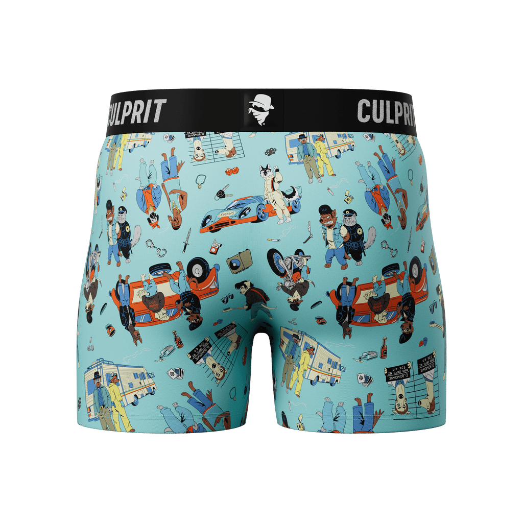 Bad to the Bone 🚓 Boxer Briefs w/ fly - Culprit Underwear LLC - Boxer Briefs w/Fly - BB - BLBONE - S