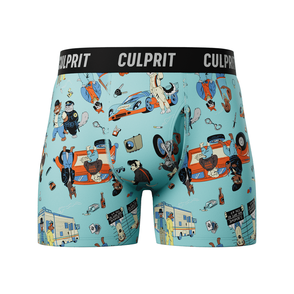 Bad to the Bone 🚓 Boxer Briefs w/ fly - Culprit Underwear LLC - Boxer Briefs w/Fly - BB - BLBONE - S