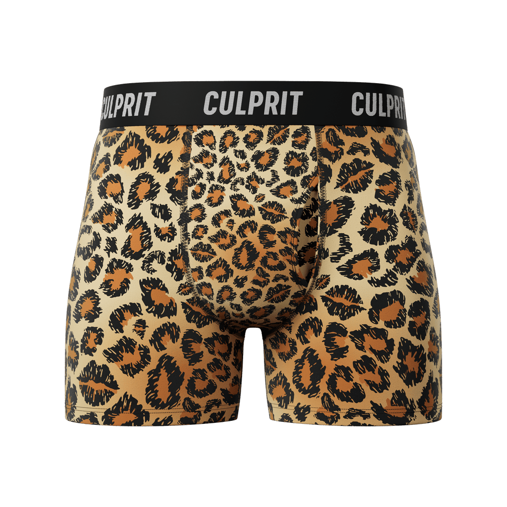 Leopard Lips 🐆 Boxer Briefs w/ fly - Culprit Underwear - Boxer Briefs w/Fly - BB - LEO - S