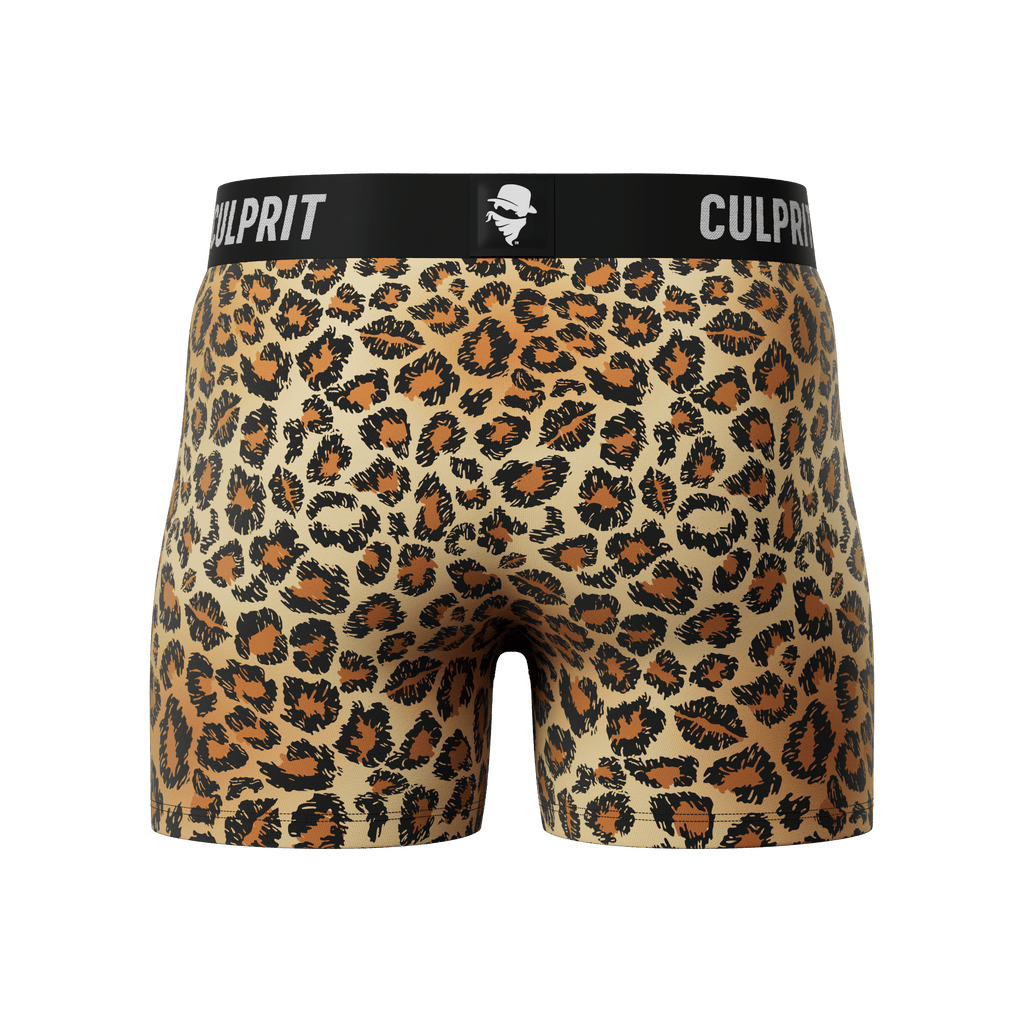 Leopard Lips 🐆 Boxer Briefs w/ fly - Culprit Underwear - Boxer Briefs w/Fly - BB - LEO - S