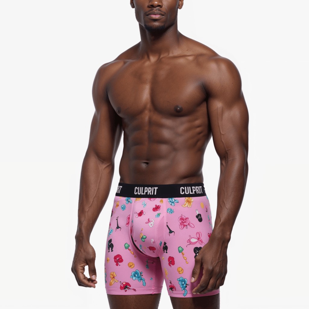 Pink Balloon Animals 😻 Boxer Briefs w/ fly - Culprit Underwear LLC - Boxer Briefs w/Fly - BB - LOONPK - S