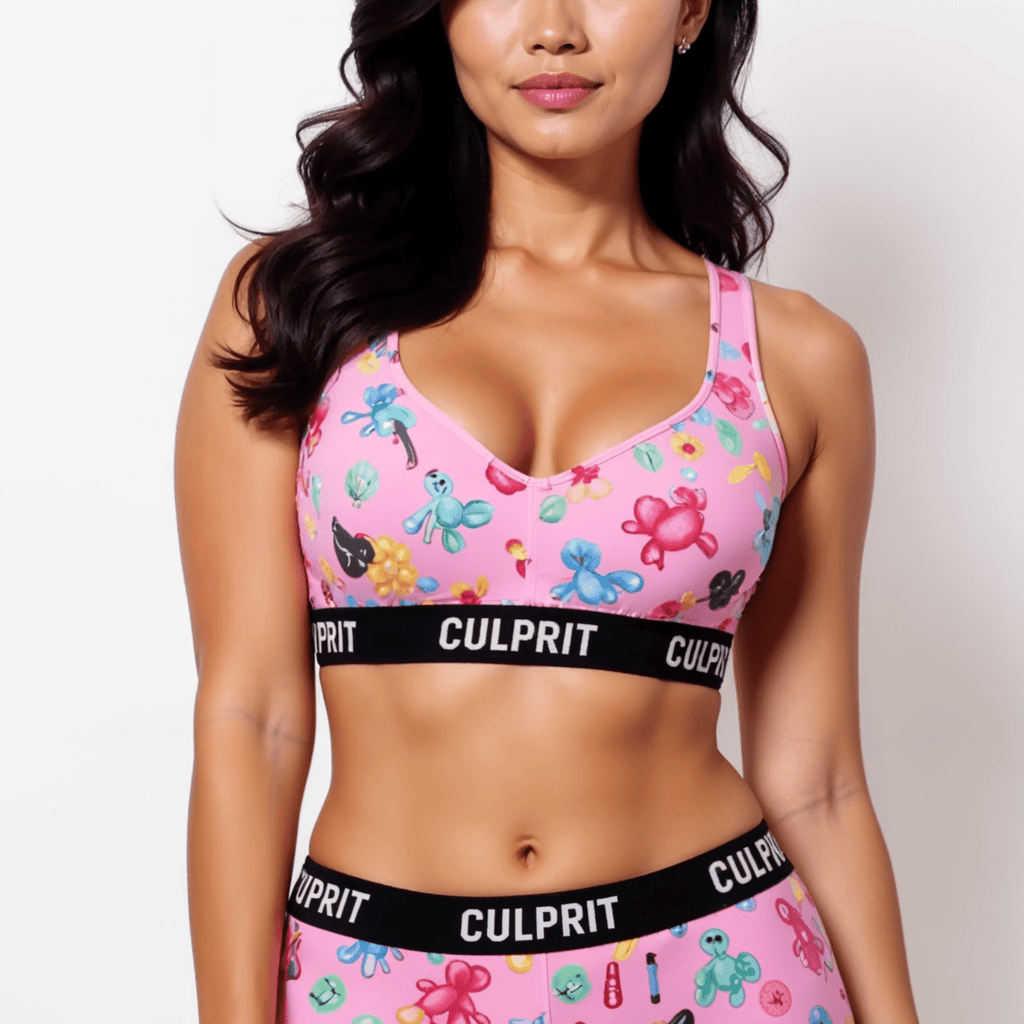 Pink Balloon Animals 😻 ComfyBra - Culprit Underwear LLC - ComfyBra™ - BRA - LOONPK - XS