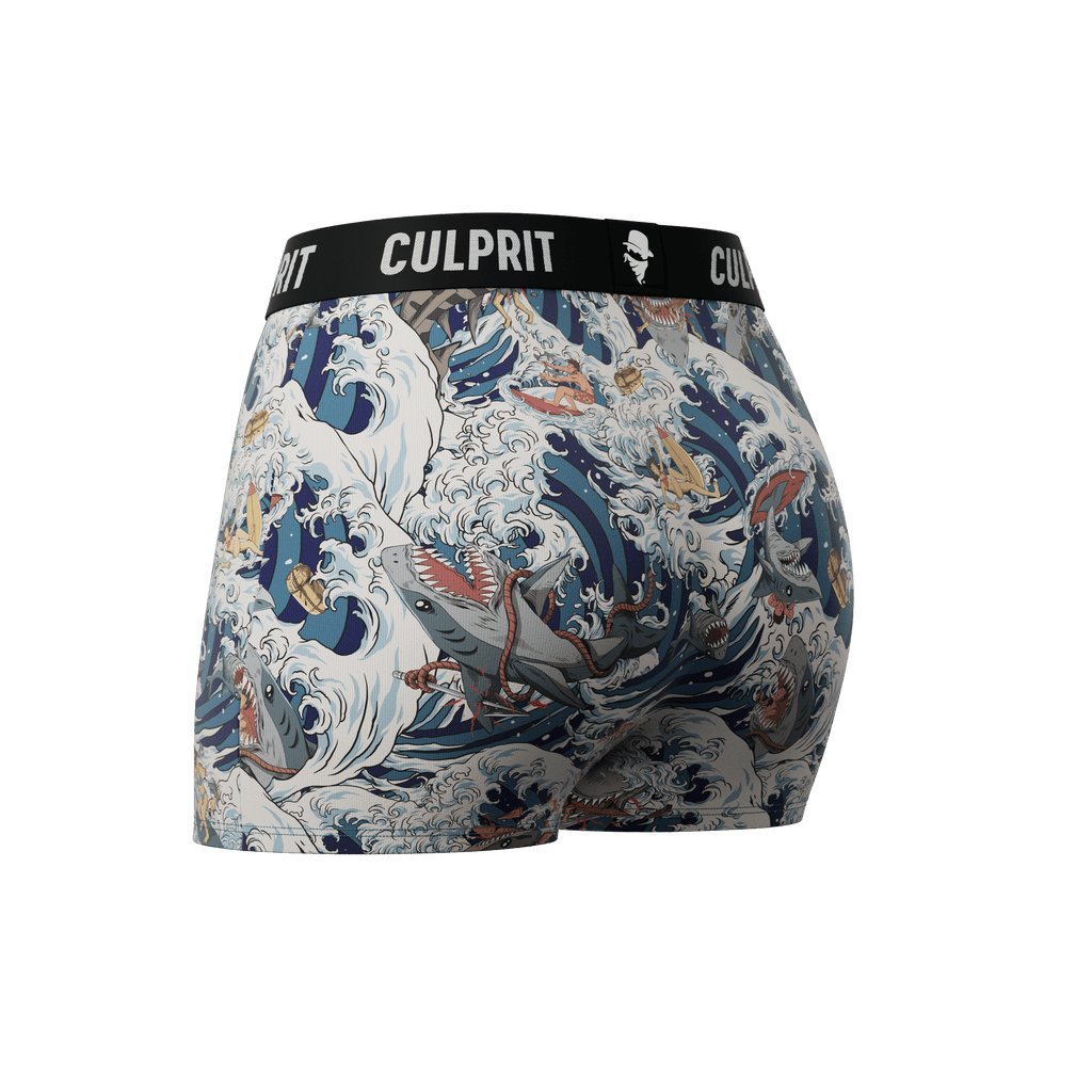 Shark Bait 🦈 Booty Shorts - Culprit Underwear - Booty Shorts - BS - SHRKBT - XS
