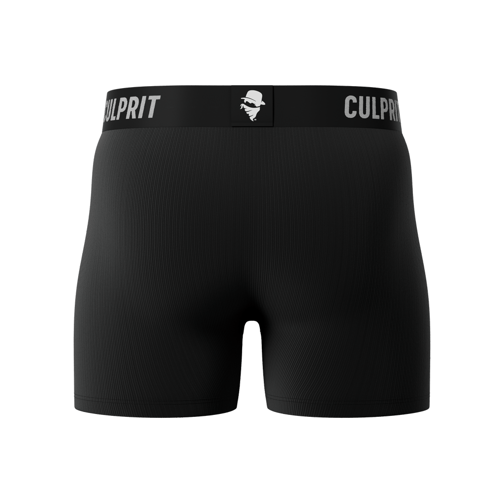 Stealth Black Ribbed - Culprit Underwear - Boxer Briefs w/Fly - BB2 - SBR - S