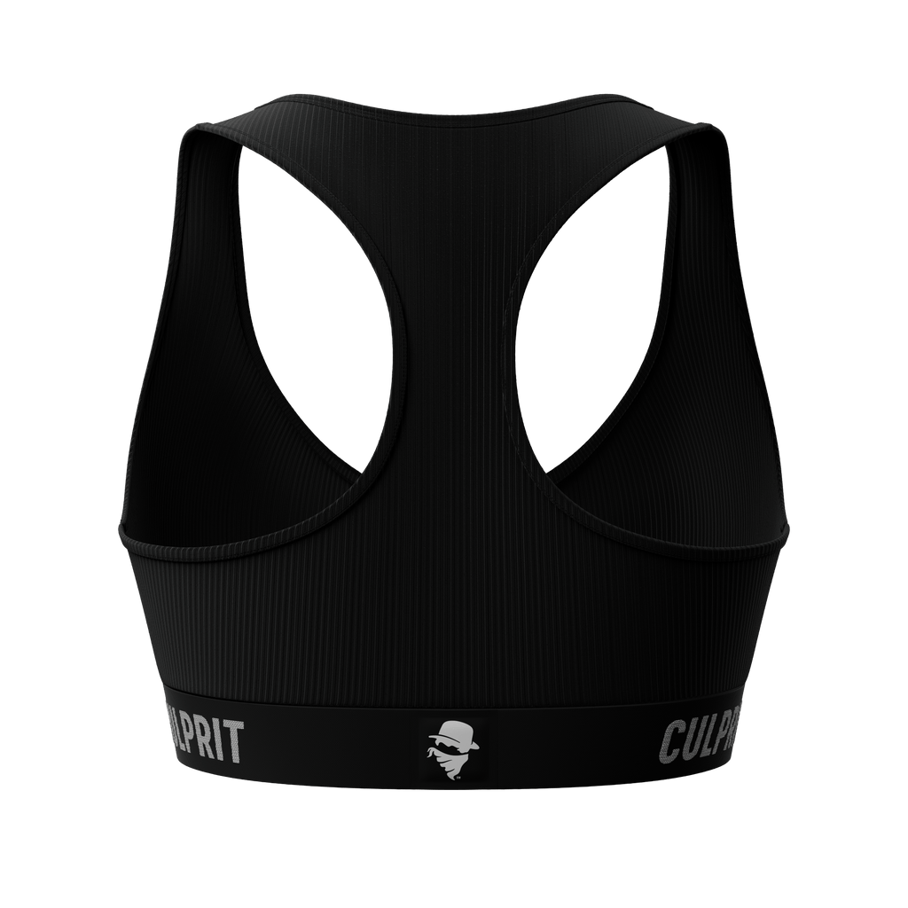 Stealth Black Ribbed 🥷 ComfyBra - Culprit Underwear LLC - ComfyBra™ - BRA2 - SBR - XS