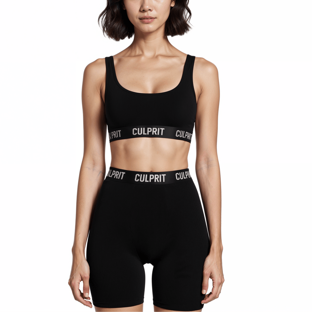 Stealth Black Ribbed 🥷 ComfyBra - Culprit Underwear LLC - ComfyBra™ - BRA2 - SBR - XS