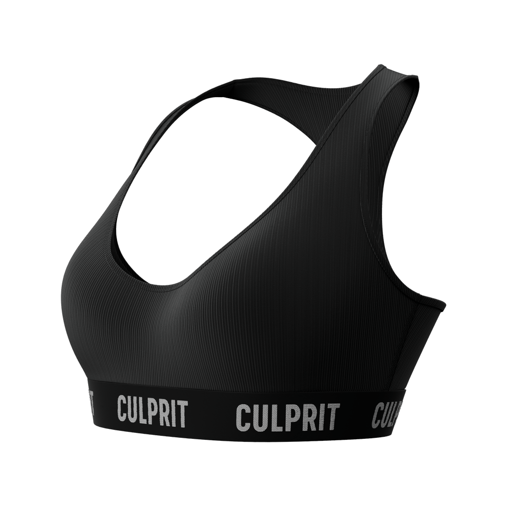 Stealth Black Ribbed 🥷 ComfyBra - Culprit Underwear - ComfyBra™ - BRA2 - SBR - XS