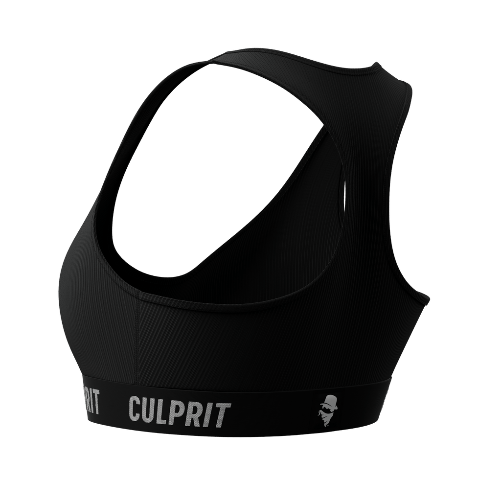 Stealth Black Ribbed 🥷 ComfyBra - Culprit Underwear LLC - ComfyBra™ - BRA2 - SBR - XS