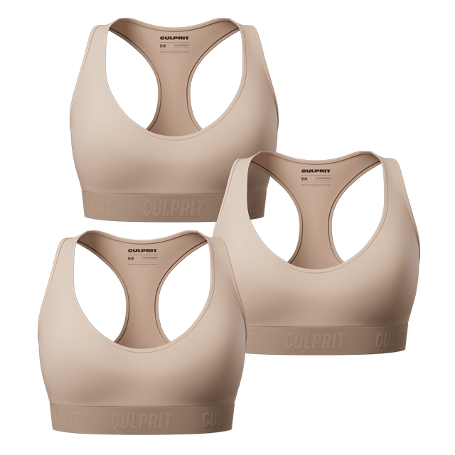 Toasted Marshmallow ComfyBra™ 3 - Pack 🍨 - Culprit Underwear - ComfyBra™ - 3PK - BRA - NOUG - XS