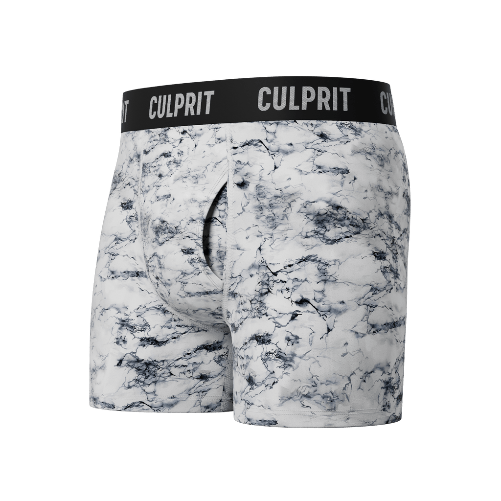 White Marble - Culprit Underwear - Boxer Briefs w/Fly - BB - WMRBL - S