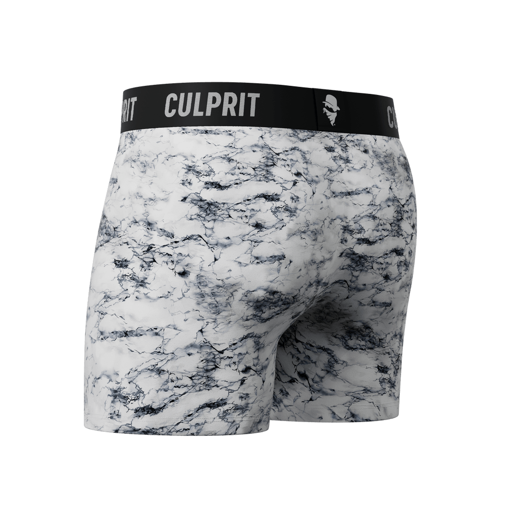 White Marble - Culprit Underwear - Boxer Briefs w/Fly - BB - WMRBL - S
